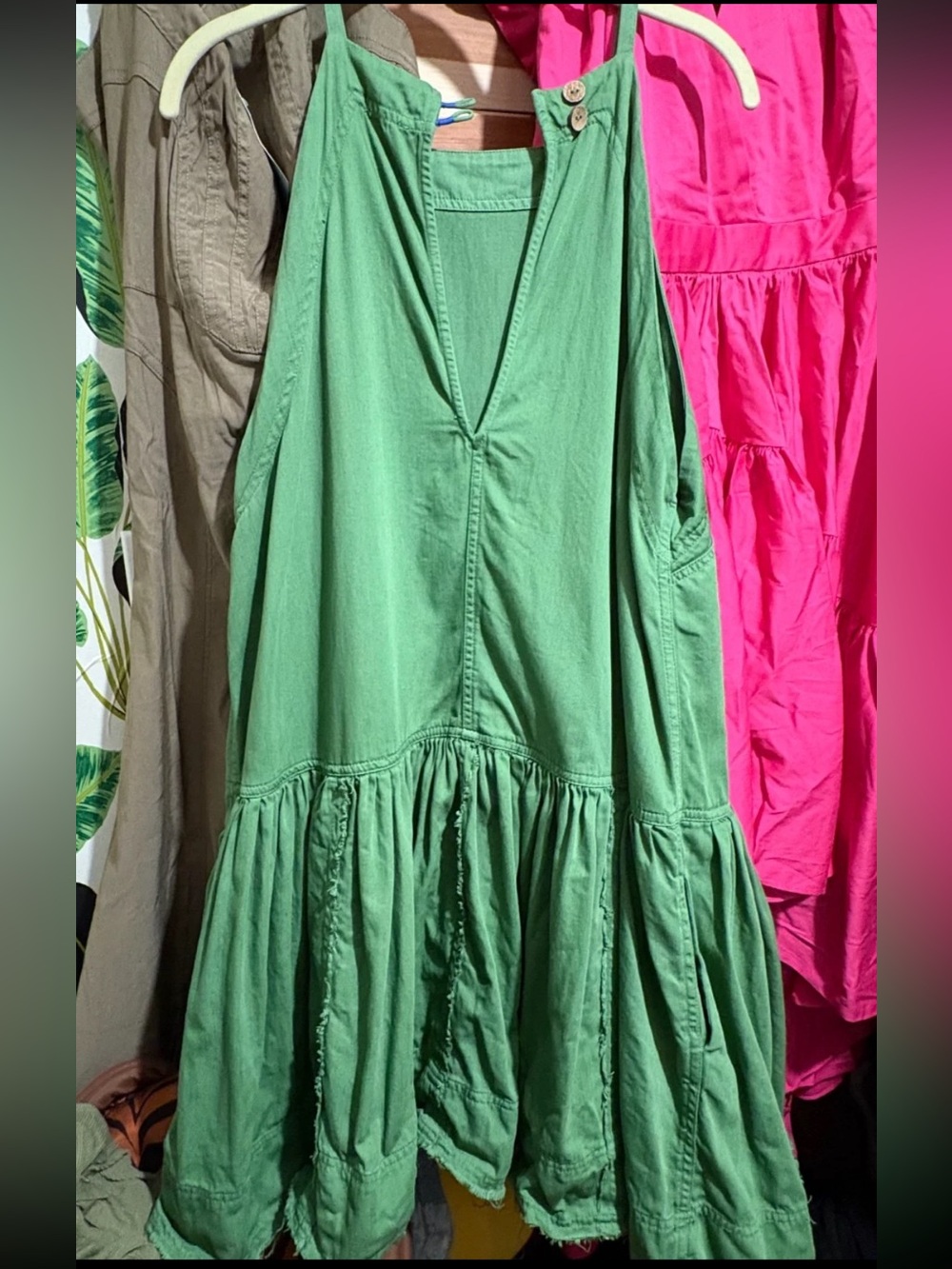 Anthropologie Pilcro 1X Kyla Flounce Denim Drop Waist Plus Mini Dress - Picture 4 of 5